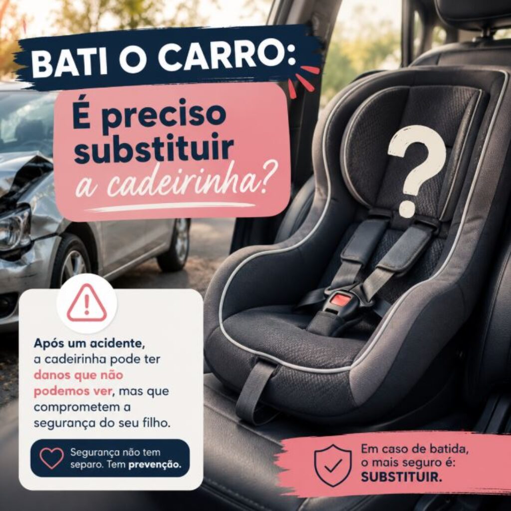 batida de carro e cadeirinha